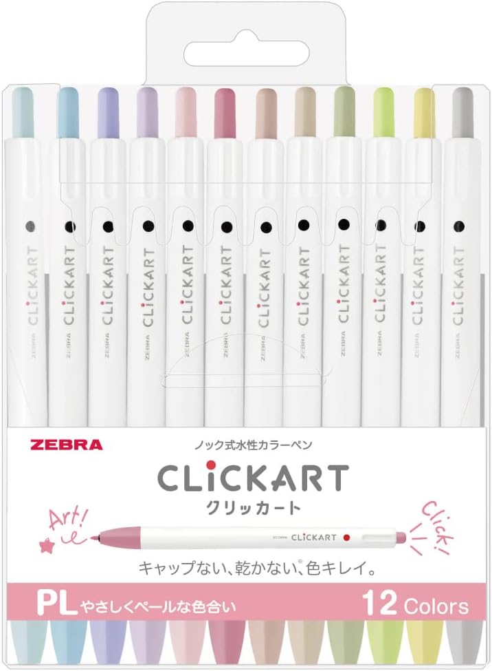 Zebra Pen Zebra Clickart Water-Based Pen Set, 12 Colors - Image 1