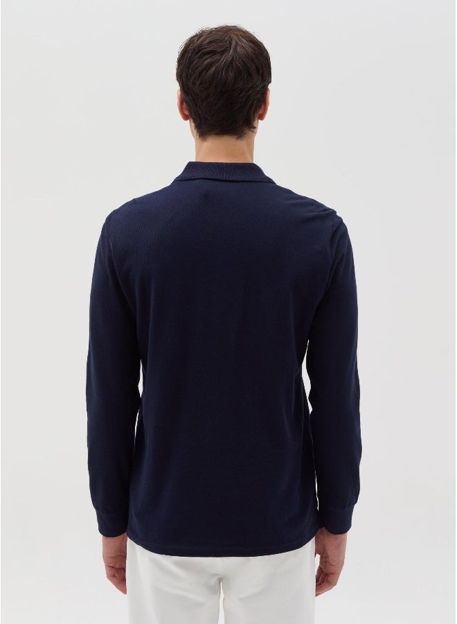 Ovs Cotton polo shirt with long sleeves - Image 3