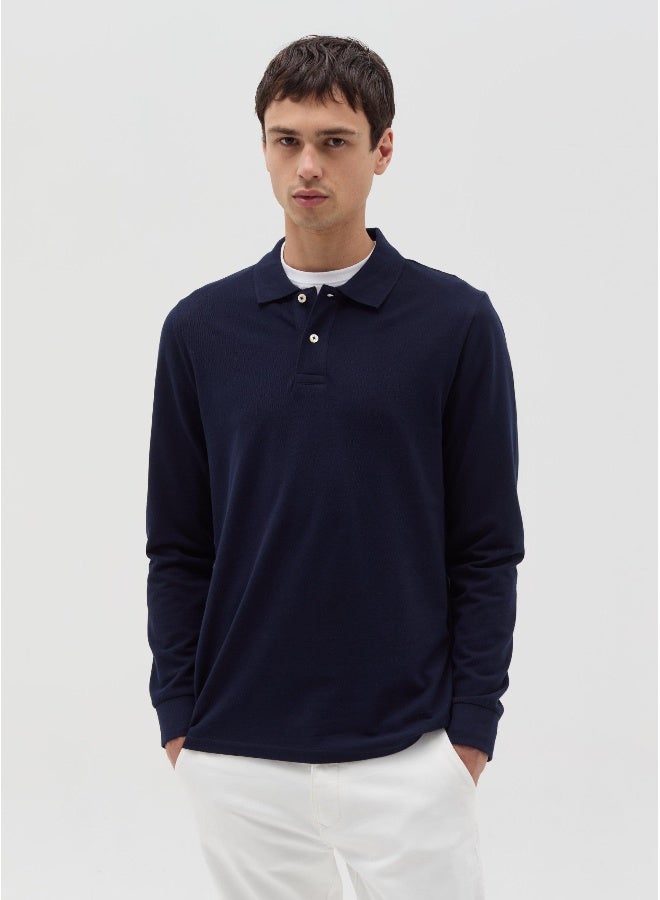 Ovs Cotton polo shirt with long sleeves - Image 1