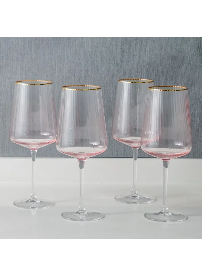 دانوب هوم Youthfulbite 4-Piece Wine Glass Set 500Ml Elegant And Durable Ideal For Red Or White Wine Stylish Design For Special Occasions Parties Or Everyday Use At Home