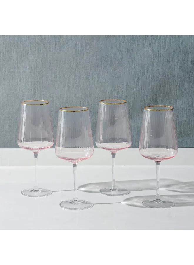 دانوب هوم Youthfulbite 4-Piece Wine Glass Set 500Ml Elegant And Durable Ideal For Red Or White Wine Stylish Design For Special Occasions Parties Or Everyday Use At Home