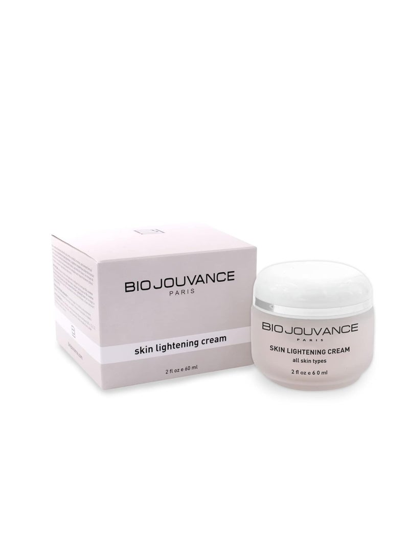 BIO JOUVANCE PARIS Skin Lightening Cream 2oz / 60ml - for Hyper-Pigmented Skin, Acne Scars and Age Spots | Natural Plant Extracts | Daily Facial Skin Care Treatment Regimen | Made in France  - Image 1