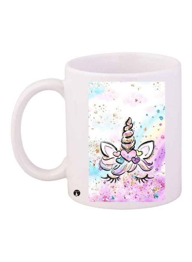 Unicorn Printed Coffee Mug White/Purple/Blue 11ounce