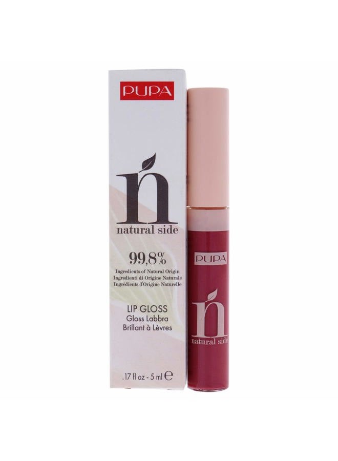 PUPA Natural Side Lip Gloss - High Shine And Color Payoff - Nourishing Formula - Made With Natural Ingredients - Enriched With Oils To Moisturize The Lips - 006 Crystal Fuchsia - 0.17 OZ - Image 1