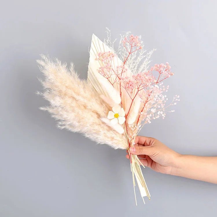 Bluejw Y-N042 Hot Selling Large & Mini Natural Dried Flowers Bouquet – Premium Dried Plants Wedding Home Decoration, Bridal Bouquet Arrangement for Rustic Chic Events - Image 1