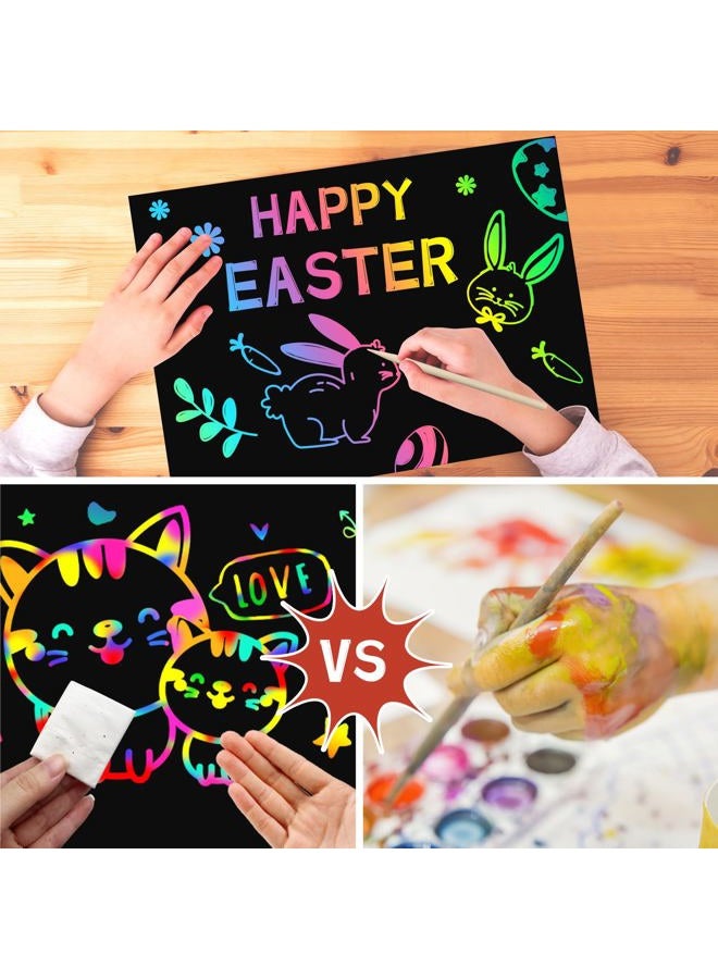 ZMLM Scratch Paper Art Craft: 2 Pack Rainbow Scratch Set for 3 4 5 6 7 8 9 10 Years Old Girls Boys Students Drawing Coloring Art Supplies Kits Gifts School Birthday Party Games Toys - Image 5