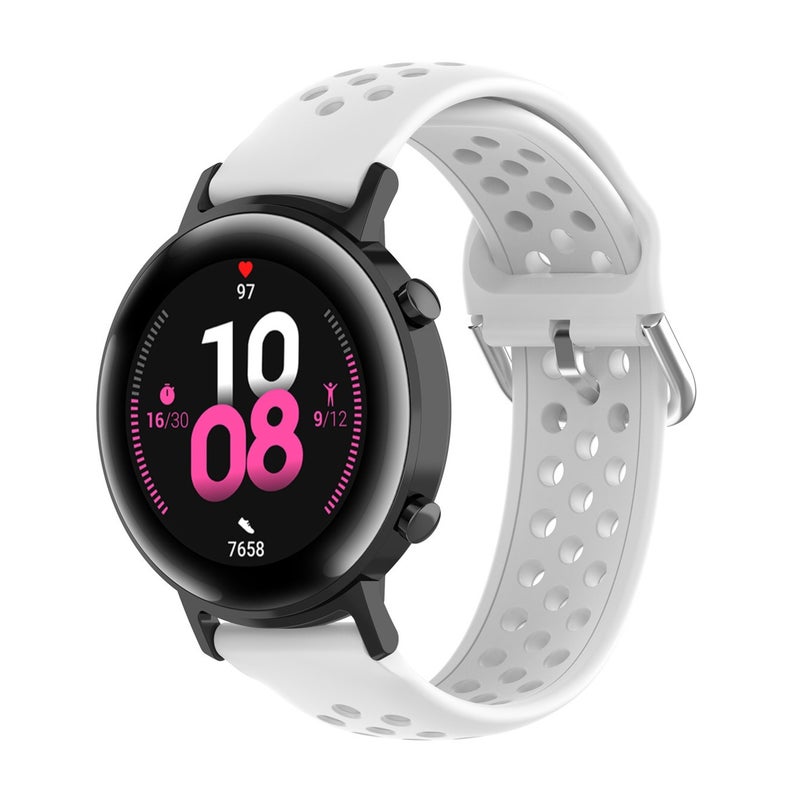 S-TOP For Huawei Watch GT2 42MM 20mm Clasp Solid Color Sport Watch Band(White) - Image 1