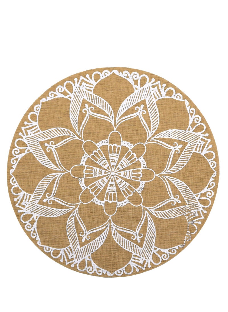 CityRiya-Long - Placemats Set of 6 Heat Resistant Table Mats 38*38cm Placemats Washable Placemats for Kitchen Dining Table Non-Slip PVC Table Mats Place Mats for Dining Table, Woven Vinyl Dinner Mats - Image 1