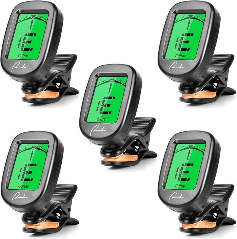 Ranch Store 5 pcs Guitar Tuner Clip On for Acoustic/Electric Guitar, Ukulele, Violin, Bass, Banjo and Chromatic Tuning Modes - Image 1