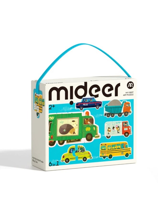 MiDeer لعبة بازل ميدير - سيارات مشغولة للفنانين الصغار 2+، مجموعة بازل نقل للمبتدئين مع قطع كبيرة، لعبة بازل تعليمية للمركبات للتعلم المبكر وتطوير المهارات الحركية - Image 3
