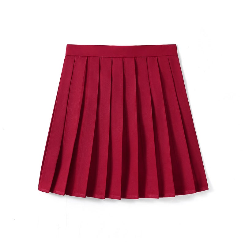 Solid Color Anime Cos High Waist College Style Pleated Folding Skirt Class Uniform Performance Chorus Men'S And Women'S Short Skirt - Image 1