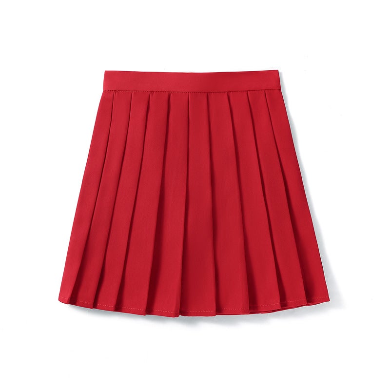 Solid Color Anime Cos High Waist College Style Pleated Folding Skirt Class Uniform Performance Chorus Men'S And Women'S Short Skirt - Image 3