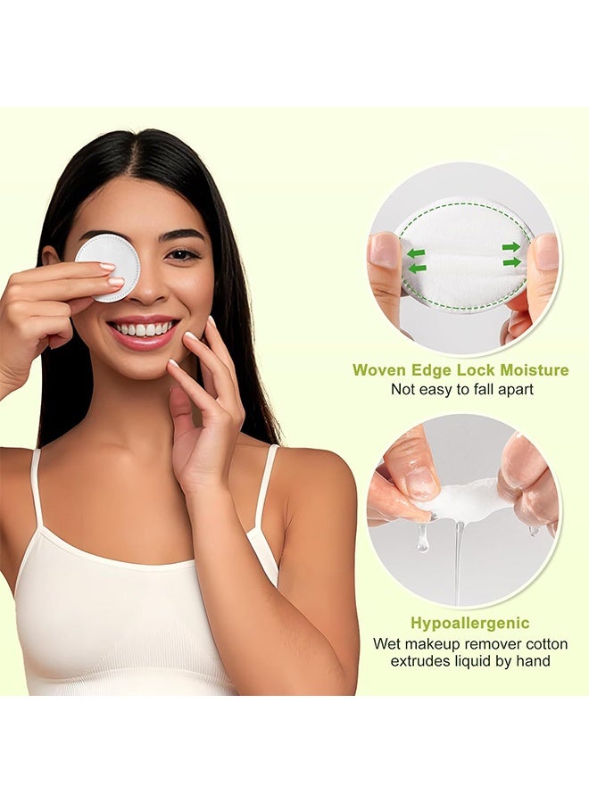 Premium 3 Packs 300 Sheets Premium Cotton Rounds, Highly Absorbent Makeup Remover Pad, Premium Cotton Rounds For Face Facial Lip & Eye Makeup Remover Pads, Effective Cosmetic Cotton Round, Hypoallergenic, Lint-Free - Image 3