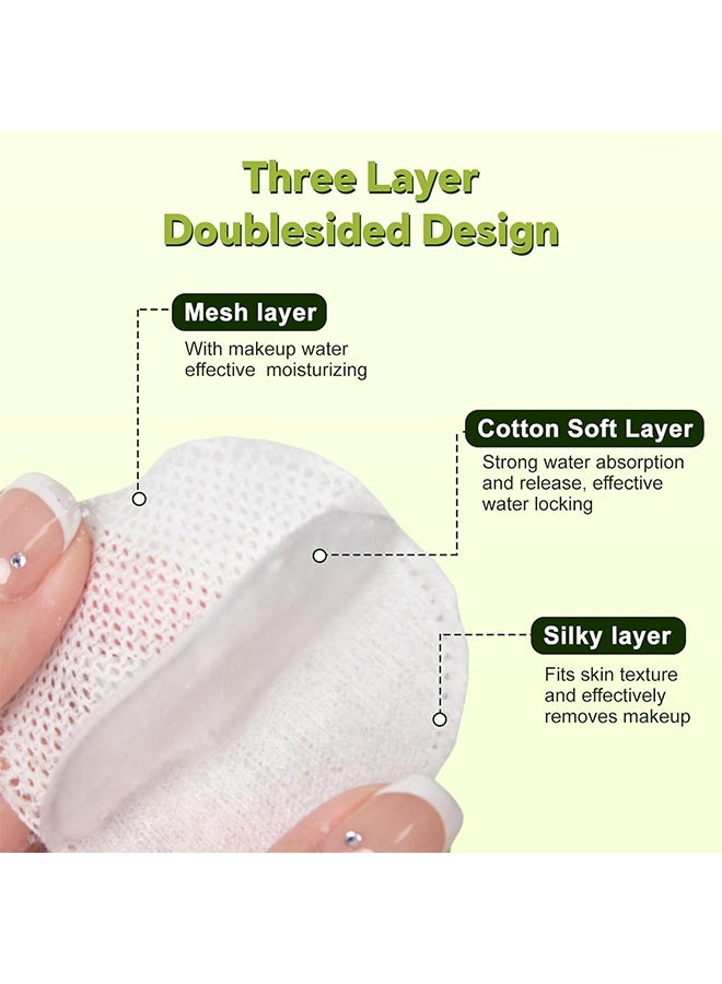 Premium 3 Packs 300 Sheets Premium Cotton Rounds, Highly Absorbent Makeup Remover Pad, Premium Cotton Rounds For Face Facial Lip & Eye Makeup Remover Pads, Effective Cosmetic Cotton Round, Hypoallergenic, Lint-Free - Image 2