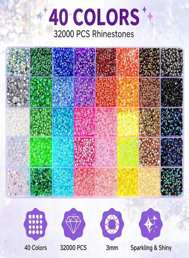 DUARIHA Bedazzling Kit 3mm Flatback Rhinestones，40 Colors Jelly Resin Gems for Nail Rhinestones, Shoes, Crafts, Makeup, Diamond Art & DIY - Image 2