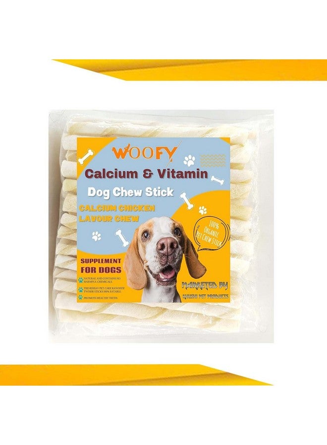 Generic Dog Chew White Twisted Rawhide Chew Sticks - Milk Flavour (250G Pack)  - Image 1