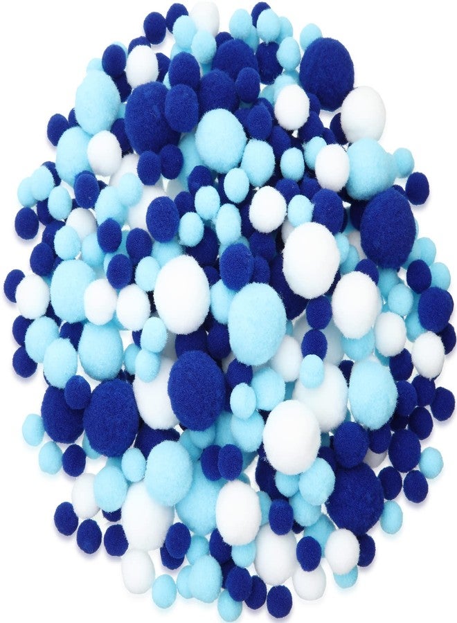 Tegeme 1200 Pcs Pom Poms Balls for Fall Thanksgiving Christmas Winter Crafts Home Office School Garlands Decor(Blue, Light Blue and White) - Image 1