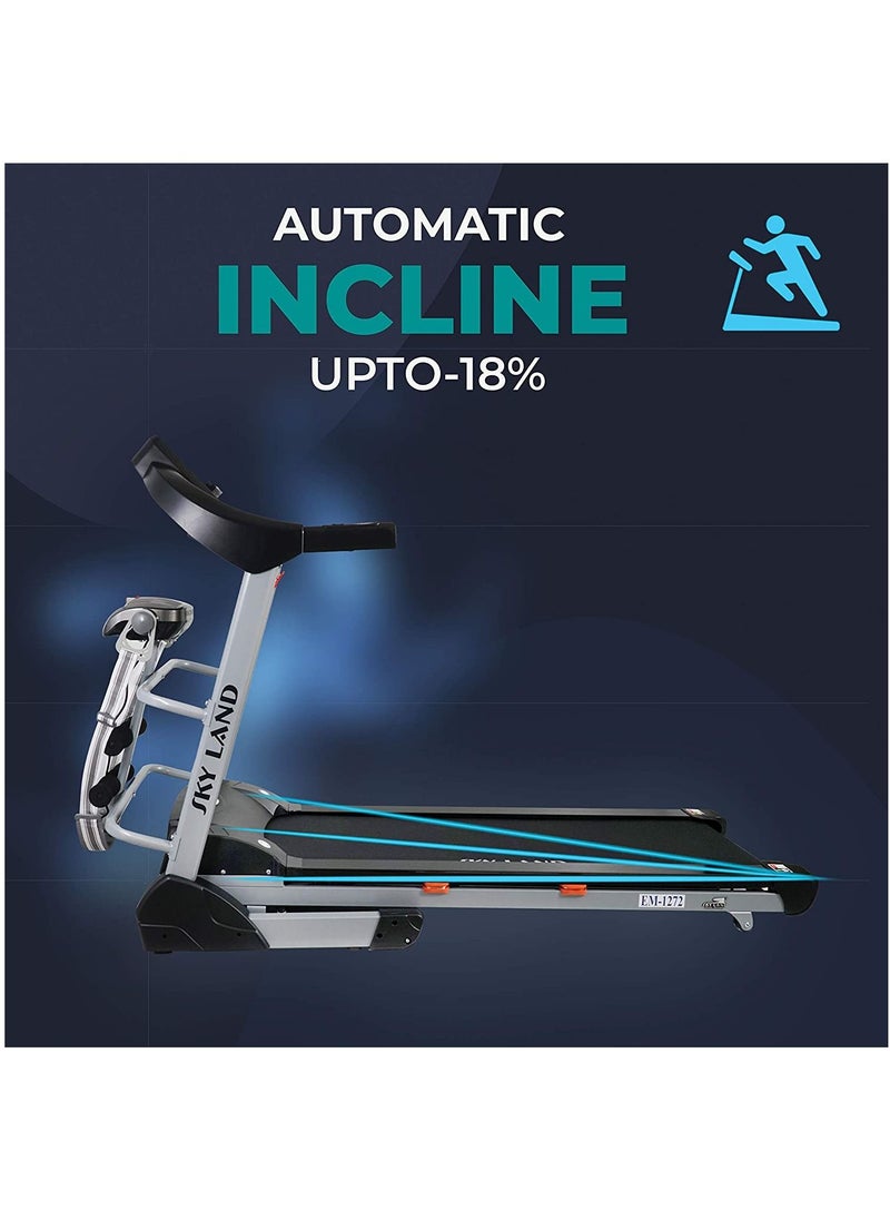 SkyLand 5.5HP DC Motor Automatic 18% Incline Treadmill With Massager & Bluetooth Speaker  - Image 5