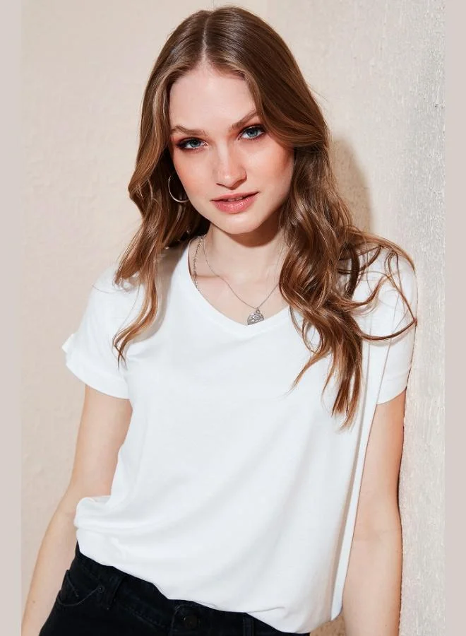 ليلا بلوزة ليلا بياقة على شكل حرف  وقصة مريحة بفتحة للنساء