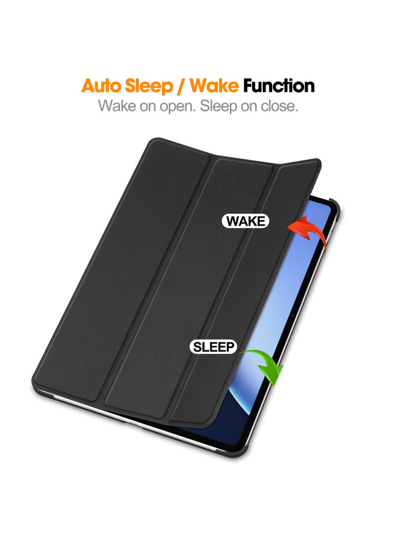 Case for OnePlus Pad 3/Pad 2 Pro 13.2inch 2025 Tri-Fold Smart Case Multi- Viewing Angles Stand Hard Shell Leather Smart Cover w/Auto Sleep/Wake/Slim Tablet Case Cover (Black) - Image 2