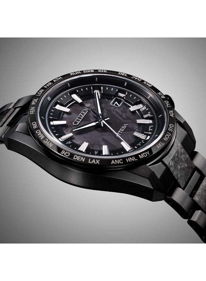 سيتيزن Limited Edition Attesa ACT Line/Black Titanium™ Series Eco-Drive Men’s Watch CB0285-63E, 40.6mm Black Dial, Super Titanium Case & Bracelet, World Time, Perpetual Calendar, 100 m WR - Image 5