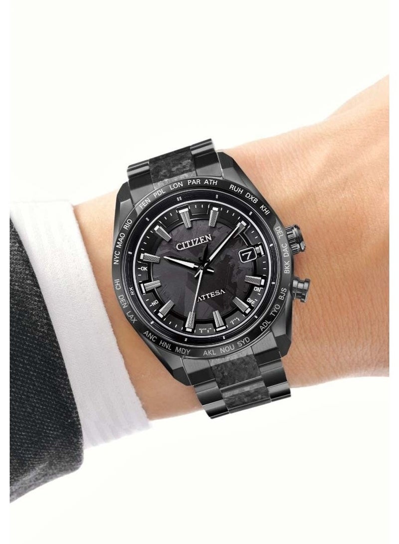 سيتيزن Limited Edition Attesa ACT Line/Black Titanium™ Series Eco-Drive Men’s Watch CB0285-63E, 40.6mm Black Dial, Super Titanium Case & Bracelet, World Time, Perpetual Calendar, 100 m WR - Image 1