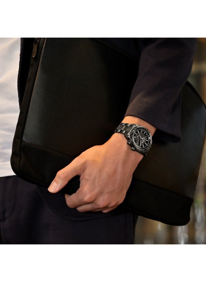 سيتيزن Limited Edition Attesa ACT Line/Black Titanium™ Series Eco-Drive Men’s Watch CB0285-63E, 40.6mm Black Dial, Super Titanium Case & Bracelet, World Time, Perpetual Calendar, 100 m WR - Image 4