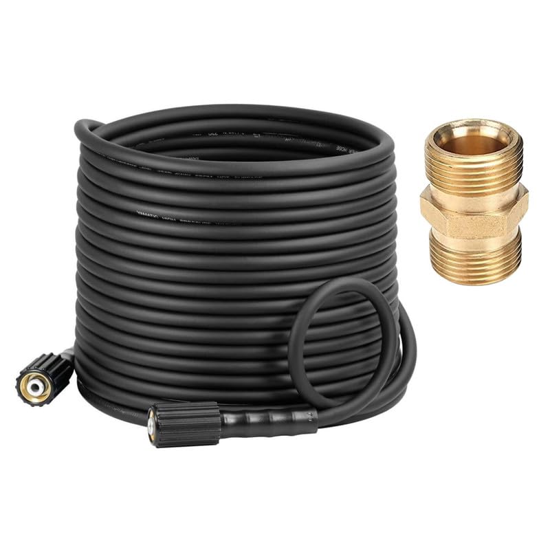 Starq Heavy Duty Hydraulic Hose Pipe for Pressure Washers 10Mtr - Steel Braided Rubber Industrial Grade Durable Pressure Resistant M22 x 15 Thread (10Mtr-Connector) - Image 1