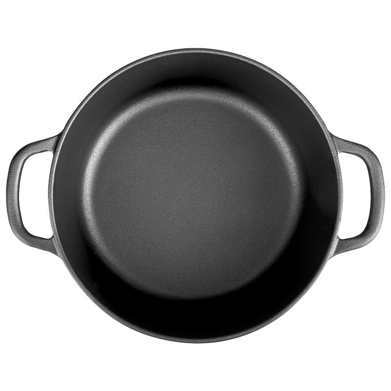 EDGING CASTING Pre-Seasoned Cast Iron Dutch Oven Pot with Lid Dual Handle, Sourdough Bread Baking Pots, Bread Oven, Camping, Grill, Induction, Electric, Round 5 Quart, Black - Image 4