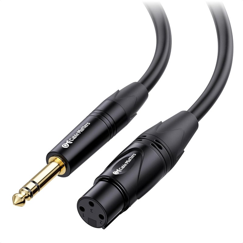 CableMatters 6.35mm (1/4 Inch) Short TRS to XLR Cable - 3ft, Male to Female, XLR to 1/4 Cable - Image 1