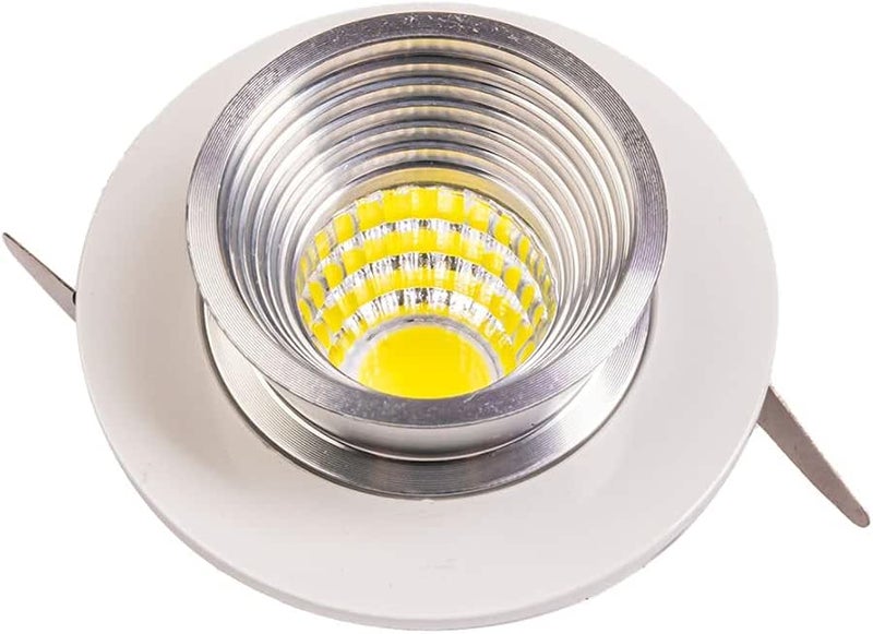 Lamps 3W Recessed LED Ceiling Spotlight - White & Silver - Energy Efficient Accent Lighting