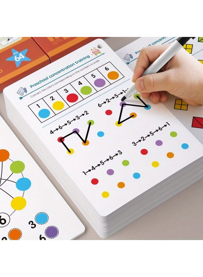 مجمودة كراسة التدريب السحري القابلة لإعادة الاستخدام 64 صفحة لتدريب التركيز والتفكير () - Image 4