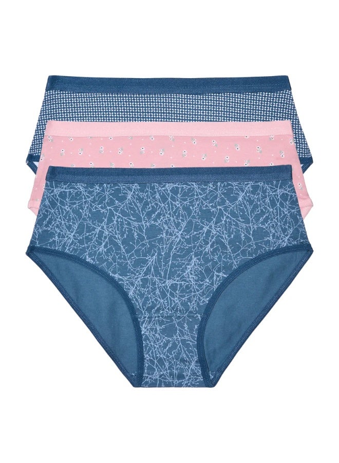 ميلك مجموعة من 3 قطع بريف حريمي قطن مشجر محرود - Image 1