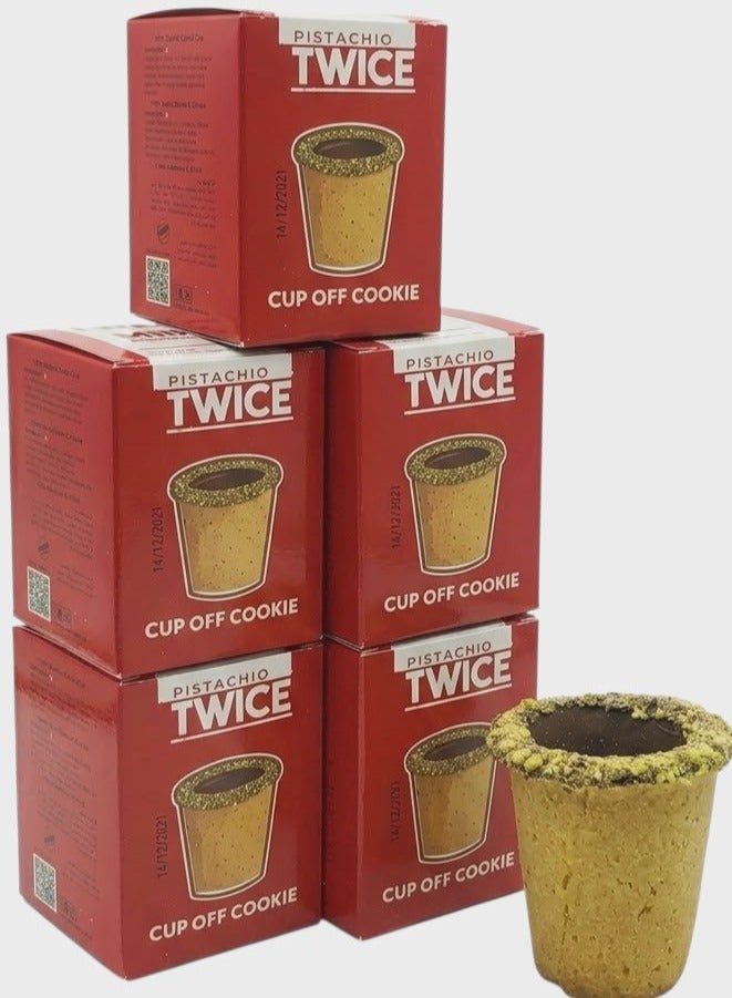Twice Coffee Biscuit Cups (Pistachio Flavor) - Edible Cups - 5 Pieces - Image 1