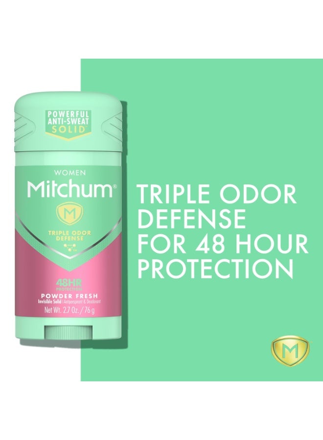 Mitchum Womenâ€™s Antiperspirant Deodorant Gel Stick, Powder Fresh Scent, 48HR Sweat & Odor Protection, Triple Odor Defense, Alcohol-Free, 3.4 oz (Pack of 2) - Image 3