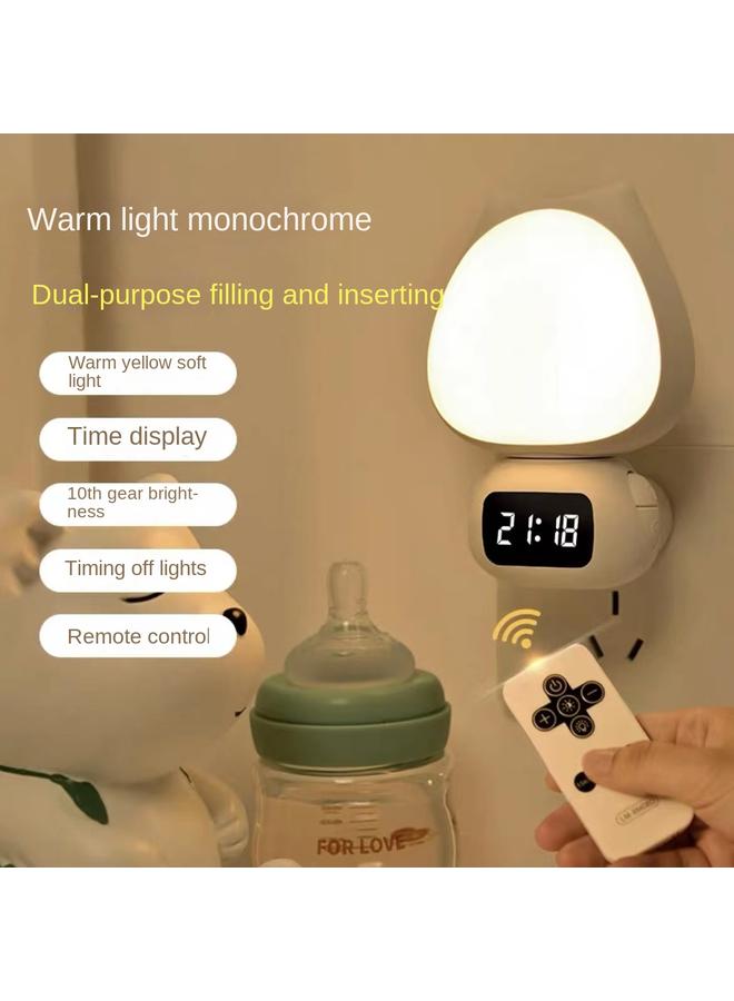 Bluejw LED Night Light Plug-in Bedroom Sleep Lamp Bedside Lamp Light Control Induction Lamp Baby Feeding Children Eye Protection Desk Lamp - Image 1