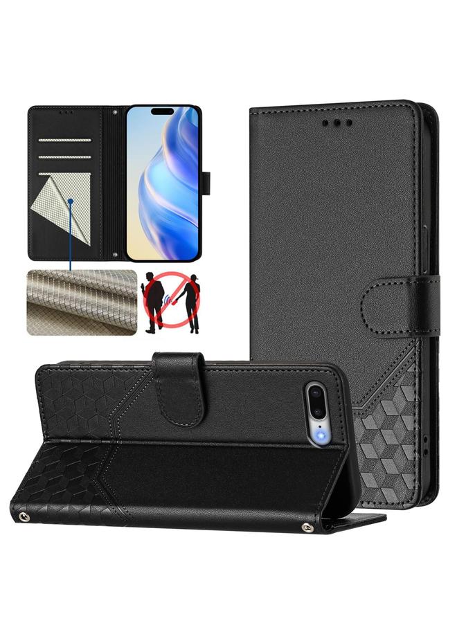 S-TOP Case For iPhone 8 Plus / 7 Plus Honeycomb Embossing RFID Leather Phone Case - Image 1