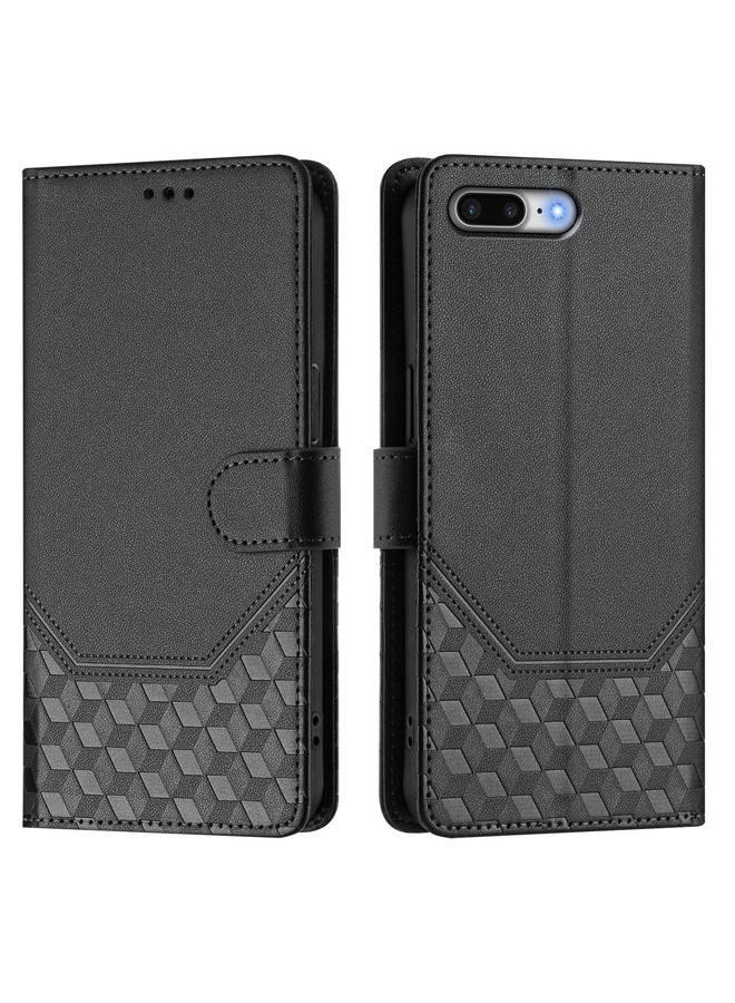 S-TOP Case For iPhone 8 Plus / 7 Plus Honeycomb Embossing RFID Leather Phone Case - Image 2