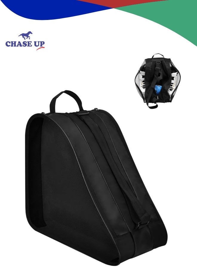 Chase Up Roller Skate Bags, Oxford Cloth Ice Inline Skates Bag with Adjustable Shoulder Strap for Kids and Adult, Large Capacity Skate Bag for Skates Shoes, Helmet Other Skate Accessories.