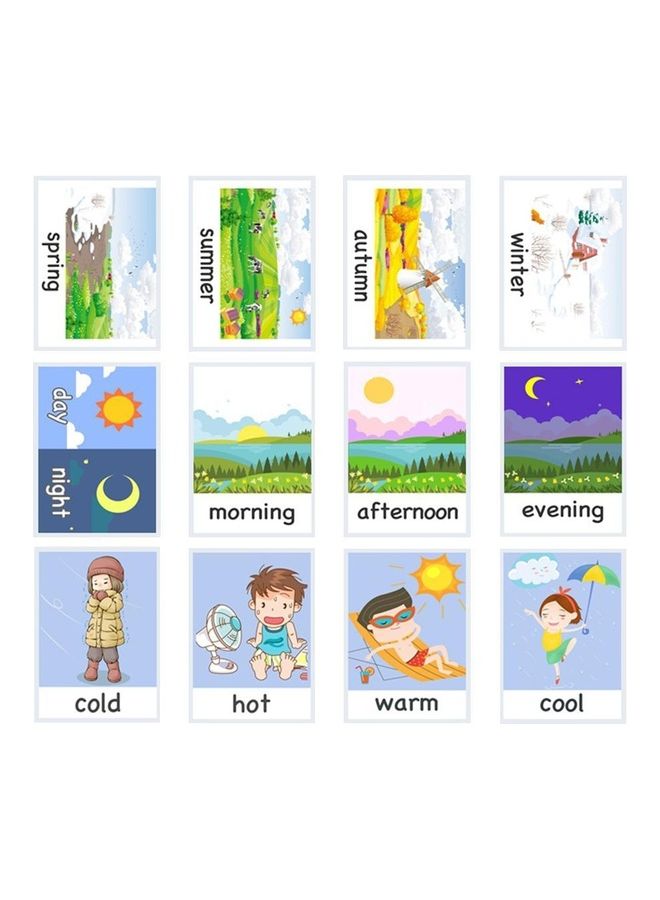 NIBEMINENT 12-Piece English Learning Season Educational Cards 11 X 16cm - Image 1