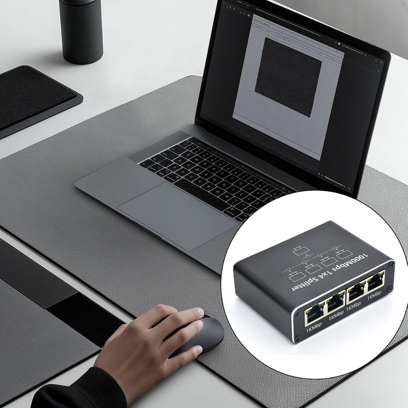 محول شبكة إنترنت سرعة 1000 ميجابت في 1 إلى 2 أو 3 أو 4 منافذ RJ45 مع مقسم جيجابت للكمبيوتر - Image 2