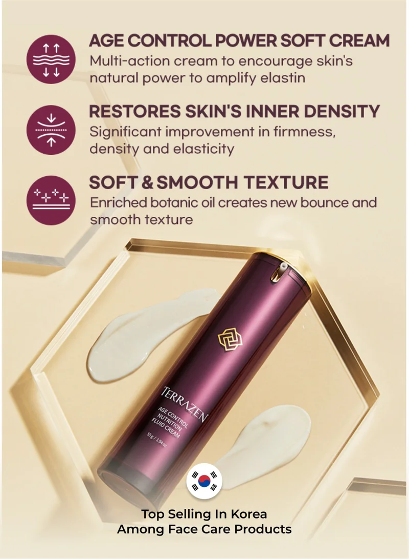 Terrazen Korean Face Skin Care Anti Aging & Wrinkle Cream - Hydrating & Moisturizing Fluid Cream - 24 Hours Cream for Dry & Sensitive Skin
