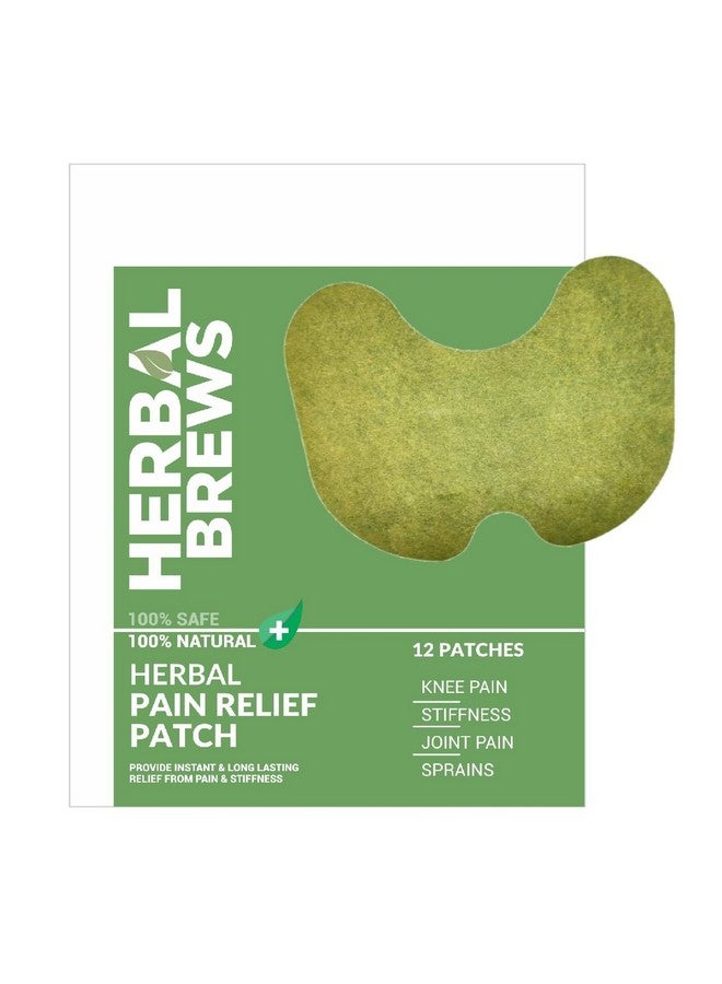 Herbal Brews - Pain Relief Patches - 12 Knee Pain Patches (Specially Designed for Knee Joints) | 100% Safe & Natural Knee Pain Relief Products | INSTANT RELIEF | NO SIDE EFFECTS - Image 1