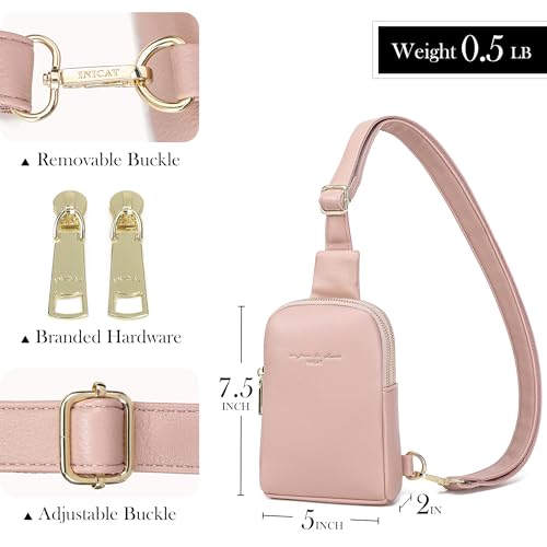 INICAT Anti Theft Crossbody Bags for Women Small Sling Bag Travel Essentials Fanny Packs Cross Body Purses Birthday Gifts(Pink) - Image 5
