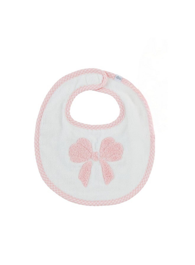 Mud Pie Children's Pink Boucle Bow Bib; One Size Fits Most