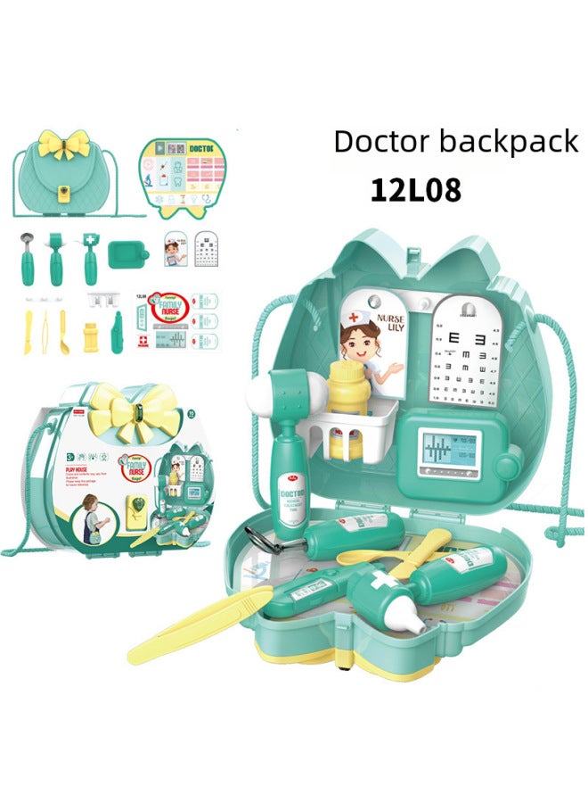 Children's Simulation Play House Makeup Accessories Candy Medical Tools Play House Shoulder Bag Gift Toys Four Colors-Color:12L08 Doctor 0.25kg - Image 5