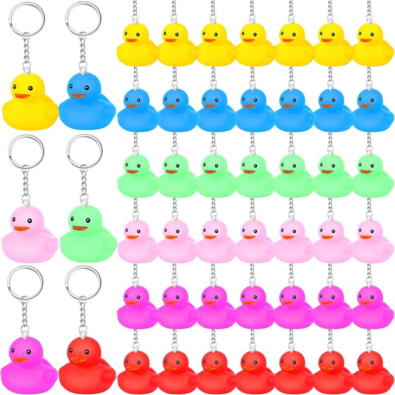 DEEKIN Rubber Duck Keychain - Cute Tiny Duck Party Favors (72 Pcs) - Image 1