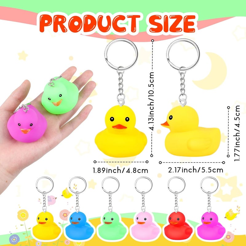 DEEKIN Rubber Duck Keychain - Cute Tiny Duck Party Favors (72 Pcs) - Image 2
