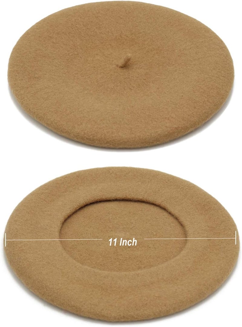 Wheebo Wool Beret Hat,Solid Color French Style Winter Warm Cap for Women Girls Lady - Image 4