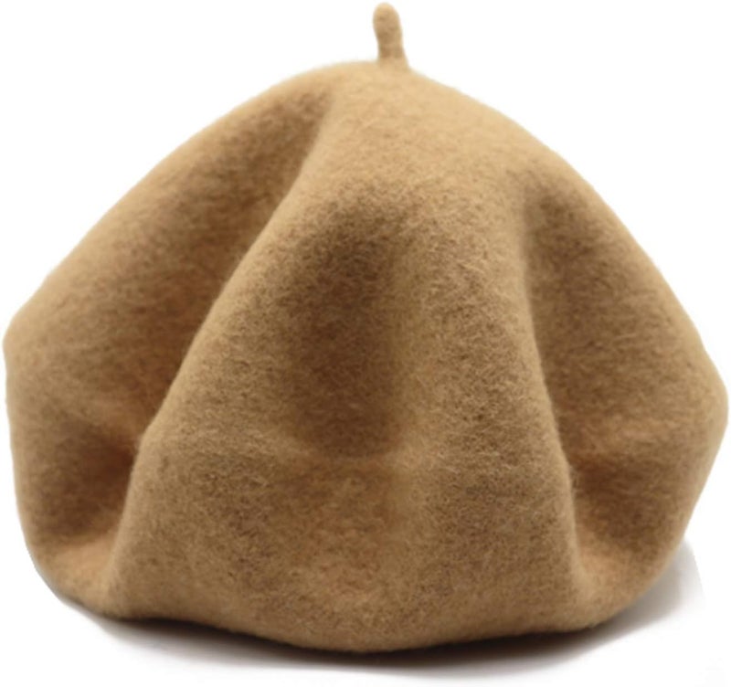 Wheebo Wool Beret Hat,Solid Color French Style Winter Warm Cap for Women Girls Lady - Image 5